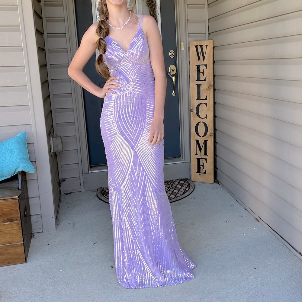 Lavender shimmery Prom Gown